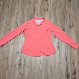 Columbia Pink Women’s UPF 50 Moisture Wicking Long Sleeve Shirt Size Large